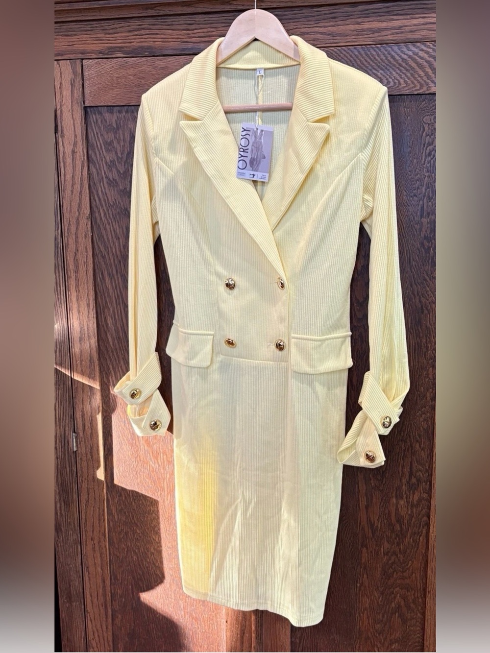 Oyrosy Vintage Inspired Dress Yellow Large
